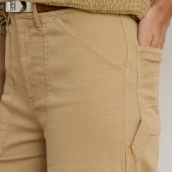 Yurshane Stretch Cropped Wide Leg Chinos