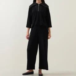 Zip-Detail Wide Leg Jumpsuit