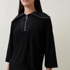 Zip-Detail Wide Leg Jumpsuit